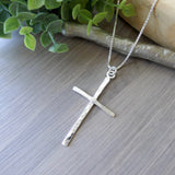 Large Cross Necklace, Rustic Mens Cross