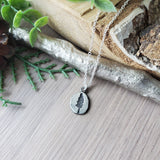 Stamped Tree Necklace, Evergreen