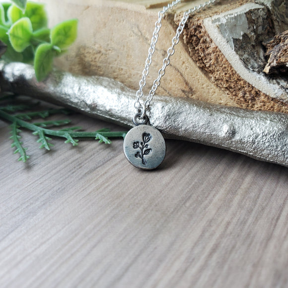 Flower Necklace, Sterling Silver