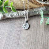 Flower Necklace, Sterling Silver