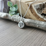 Stamped Diamond Necklace