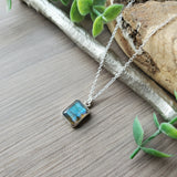 Labradorite Necklace, Emerald Cut