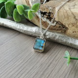 Labradorite Necklace, Emerald Cut