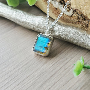 Labradorite Necklace, Emerald Cut