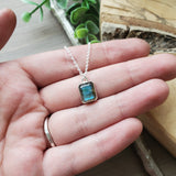 Labradorite Necklace, Emerald Cut