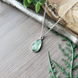 Moss Kyanite Necklace, Mint, Tear Drop