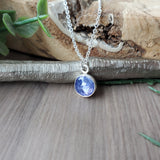 Tanzanite Necklace, Round, Faceted, 8mm