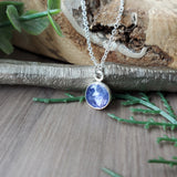 Tanzanite Necklace, Round, Faceted, 8mm