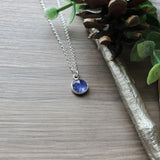 Tanzanite Necklace, Round, Faceted, 8mm