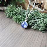 Tanzanite Necklace, Round, Faceted, 8mm