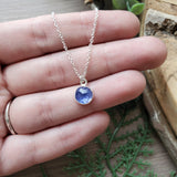 Tanzanite Necklace, Round, Faceted, 8mm