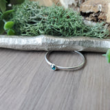 Diamond Ring, Tiny, Blue