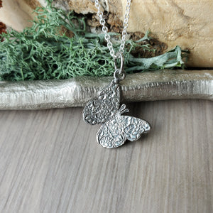 Stamped Butterfly Necklace, Floral