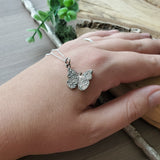 Stamped Butterfly Necklace, Floral