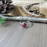 Ruby Ring, Round, Faceted, 8mm