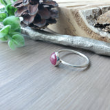 Ruby Ring, Round, Faceted, 8mm