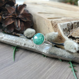 Moss Kyanite Ring, Mint, Round, Faceted