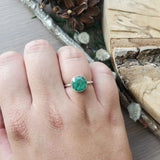 Moss Kyanite Ring, Mint, Round, Faceted