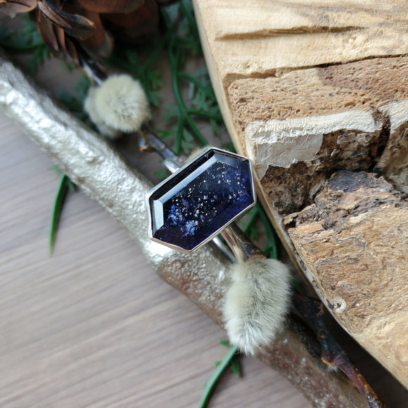 Schiller Iolite Ring, Medium Hexagon