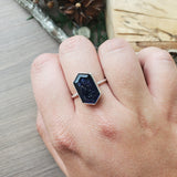Schiller Iolite Ring, Medium Hexagon