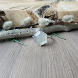 Grey Moonstone Ring, Flat, Hexagon