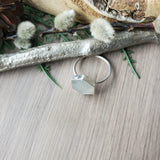 Grey Moonstone Ring, Flat, Hexagon