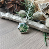 Moss Quartz Necklace, Hexagon, Flat