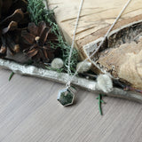 Moss Quartz Necklace, Hexagon, Flat