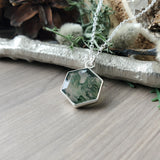 Moss Quartz Necklace, Hexagon, Flat
