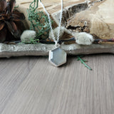 Grey Moonstone Necklace, Flat, Hexagon