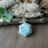 Larimar Necklace, Hexagon