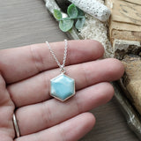 Larimar Necklace, Hexagon