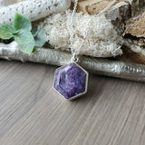 Charoite Necklace, Hexagon