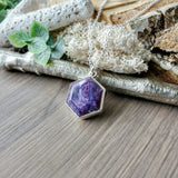 Charoite Necklace, Hexagon