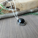 Onyx Necklace, Faceted, Hexagon