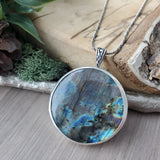 Labradorite Necklace, Owl