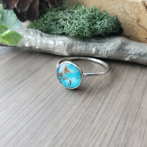 Turquoise Ring, Round, Faceted
