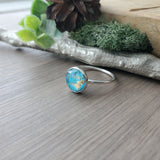 Turquoise Ring, Round, Faceted