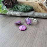 Purple Turquoise Ring, Faceted, Large