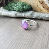 Purple Turquoise Ring, Faceted, Large