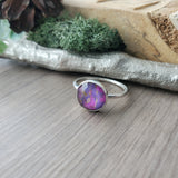 Purple Turquoise Ring, Faceted, Large