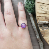 Purple Turquoise Ring, Faceted, Large