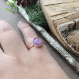 Purple Turquoise Ring, Faceted, Large