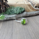 Peridot Ring, Oval, Faceted