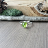 Peridot Ring, Oval, Faceted
