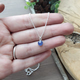 Tanzanite Necklace, Round, Faceted, 6mm
