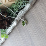 Peridot Necklace, Oval, Faceted