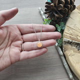 Peach Moonstone Necklace, Facted, Round