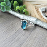 Moss Kyanite Ring, Hexagon