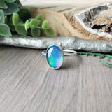 Blue Aura Opal Ring, Oval